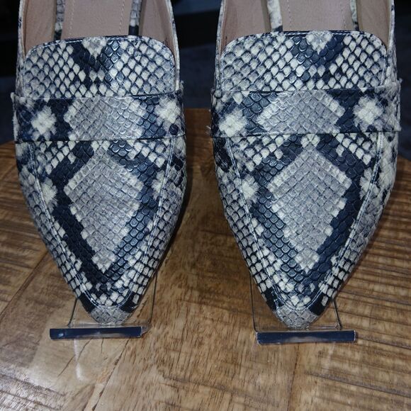 Steve Madden Fuax SNAKESKIN Pointed Toe SlipOn Mule Loafer Flats Sz 7 Comfort - Picture 5 of 11